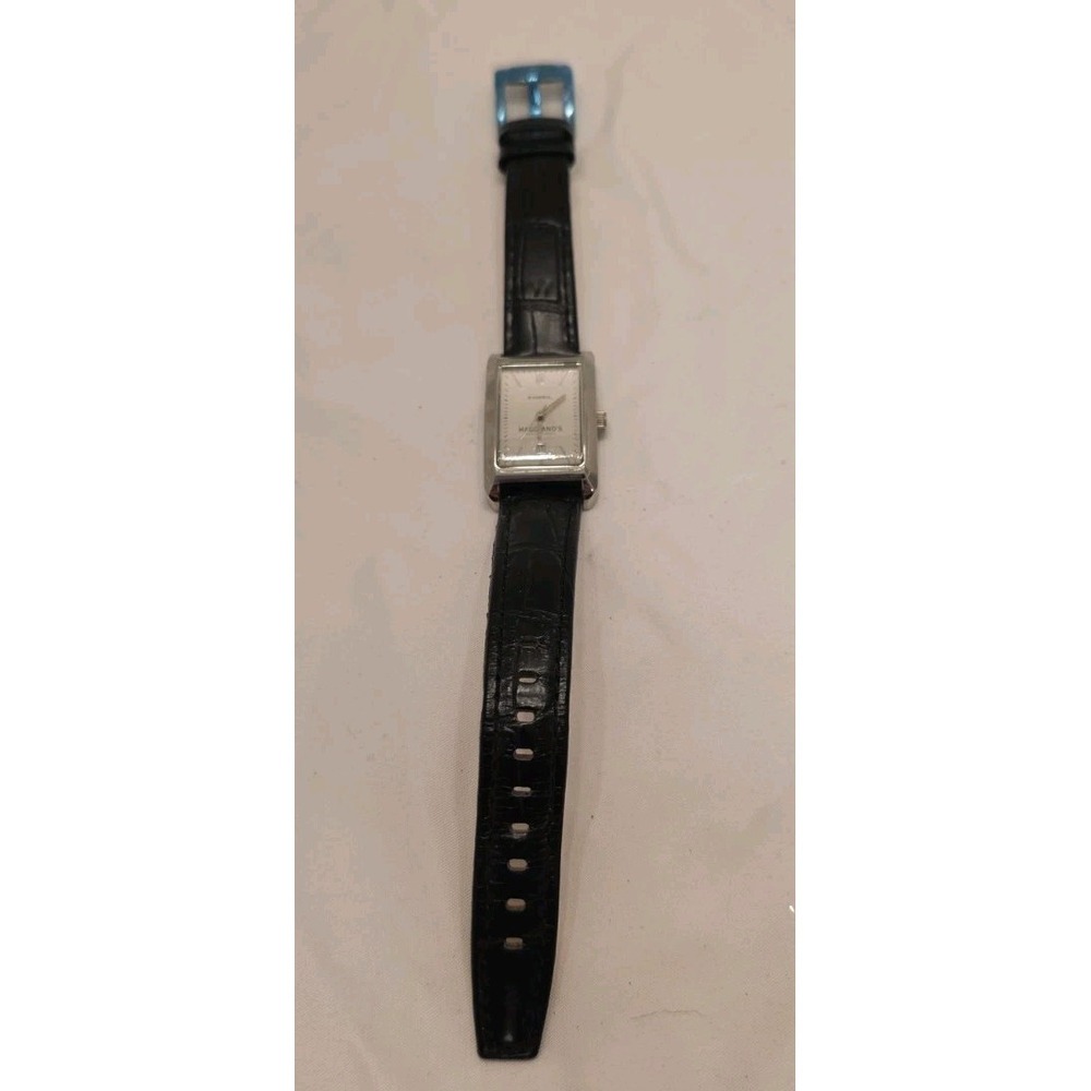 Fossil Women's Watch FS-4128 Maggiano's Restaurant Logo Silver Tank Leather NWOT